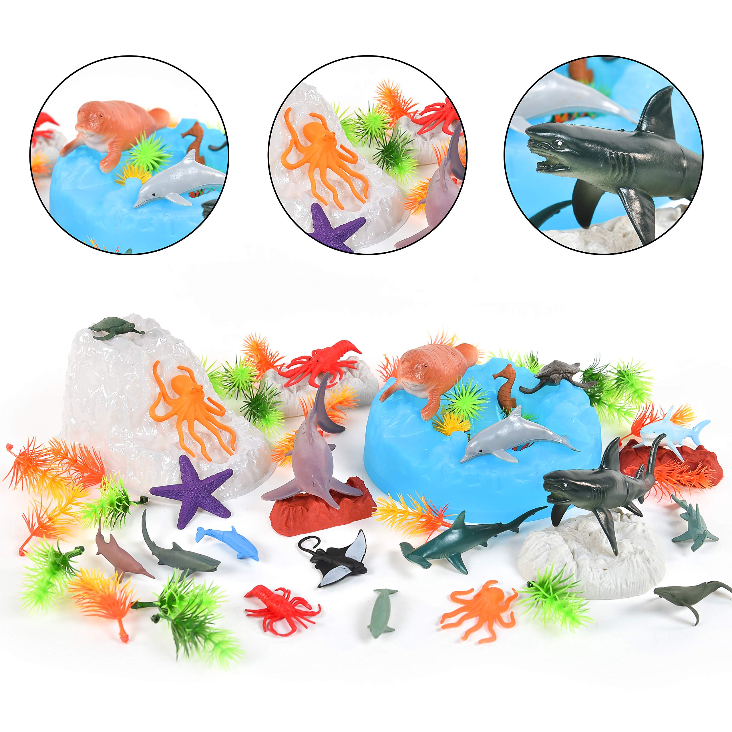 Sea Creature Bucket – 56 Piece Toy Play Set for Kids